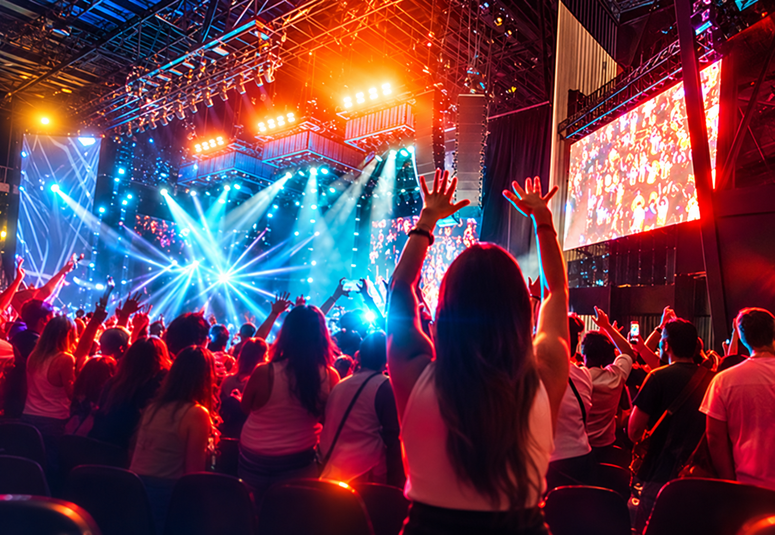 Electrifying Concert Crowd and Lights