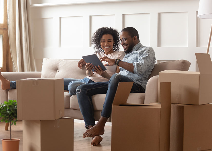 image of couple just moved into new house