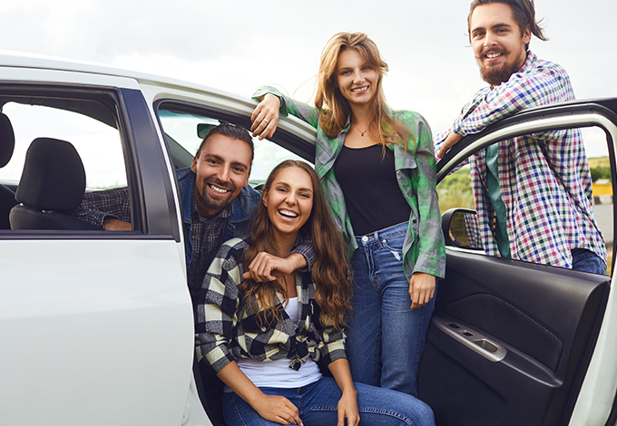 image of 4 people in car